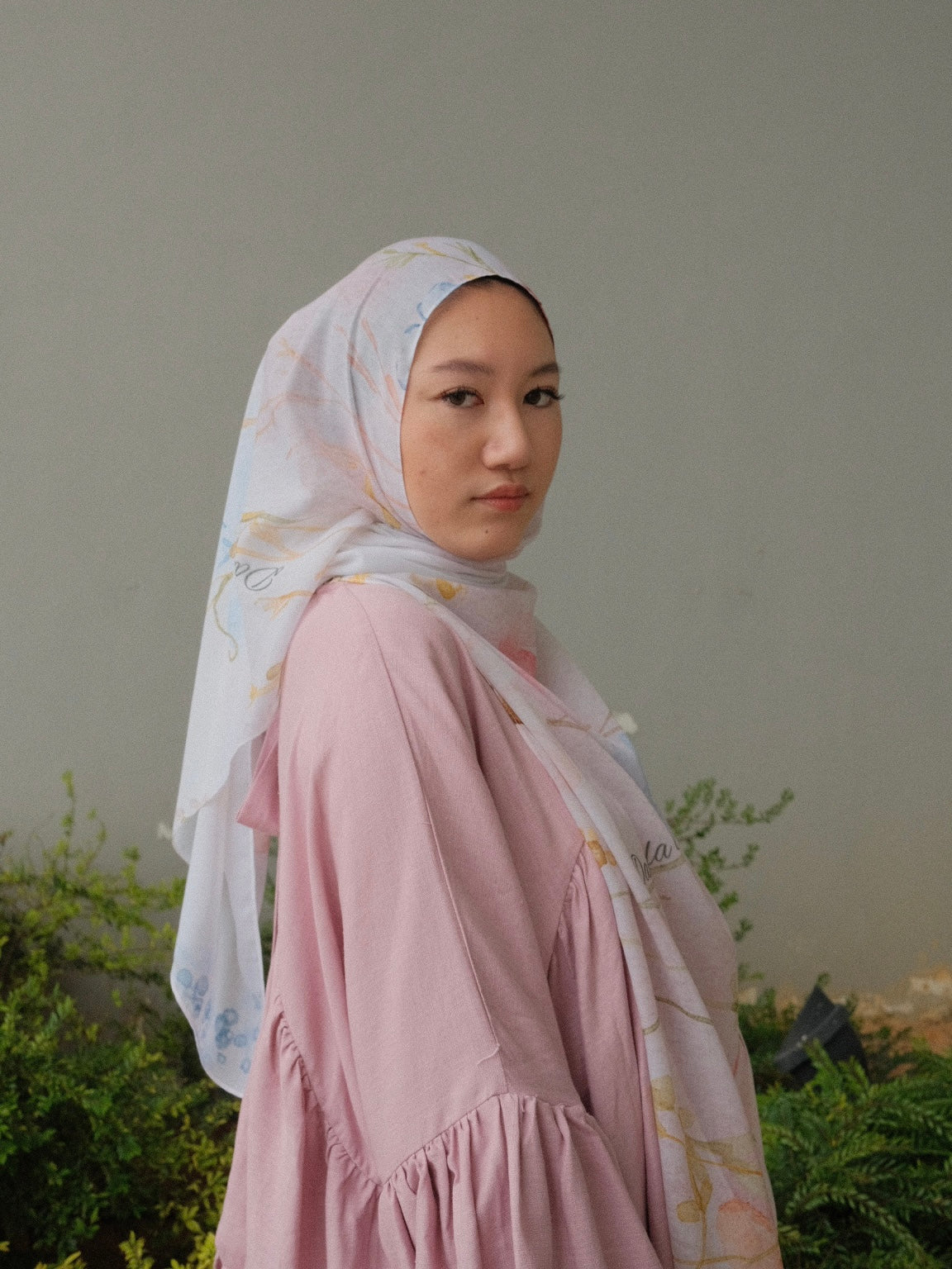 Pink Garden Shawl - Premium Cotton Voile