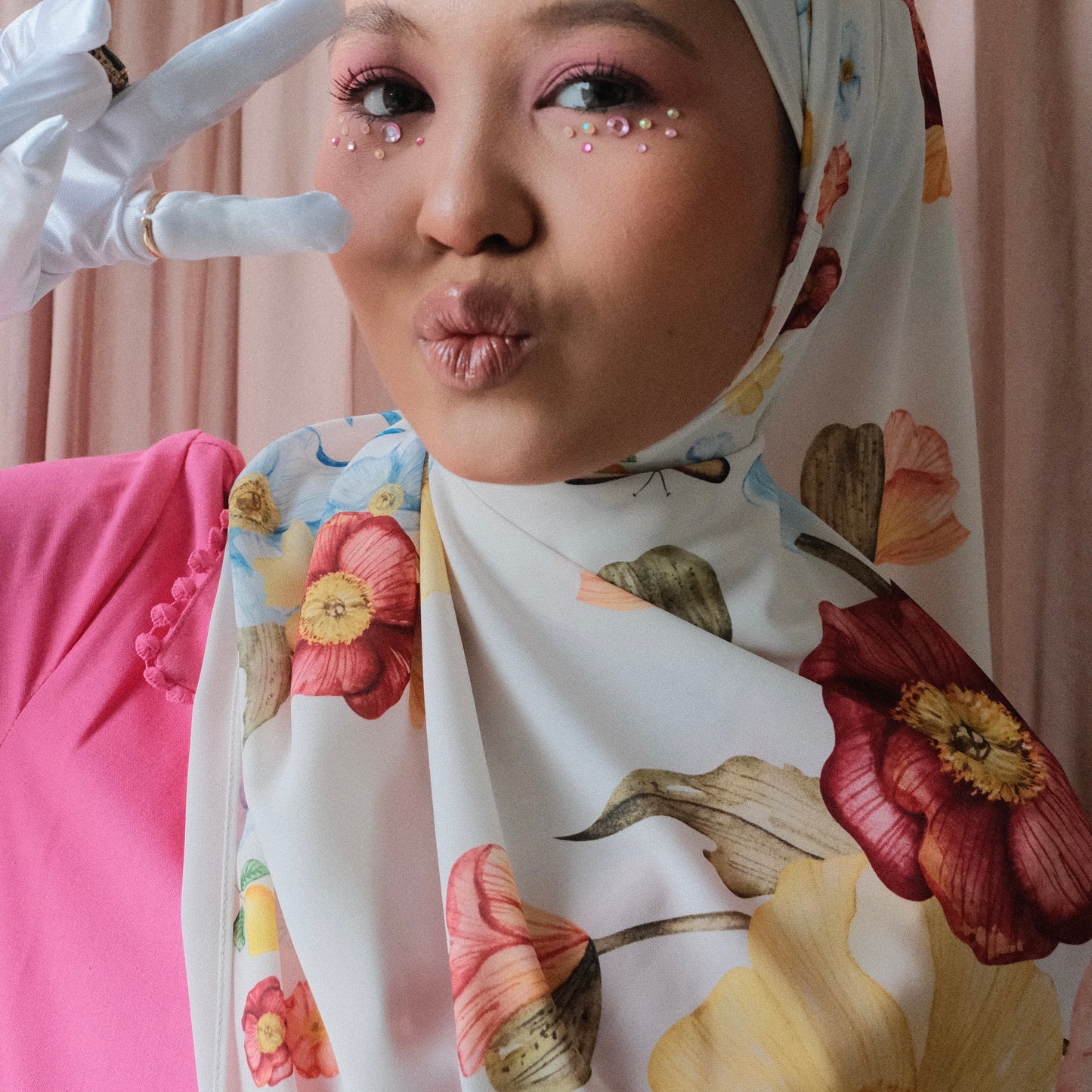 Summer Bloom - Poppy Diamond Chiffon