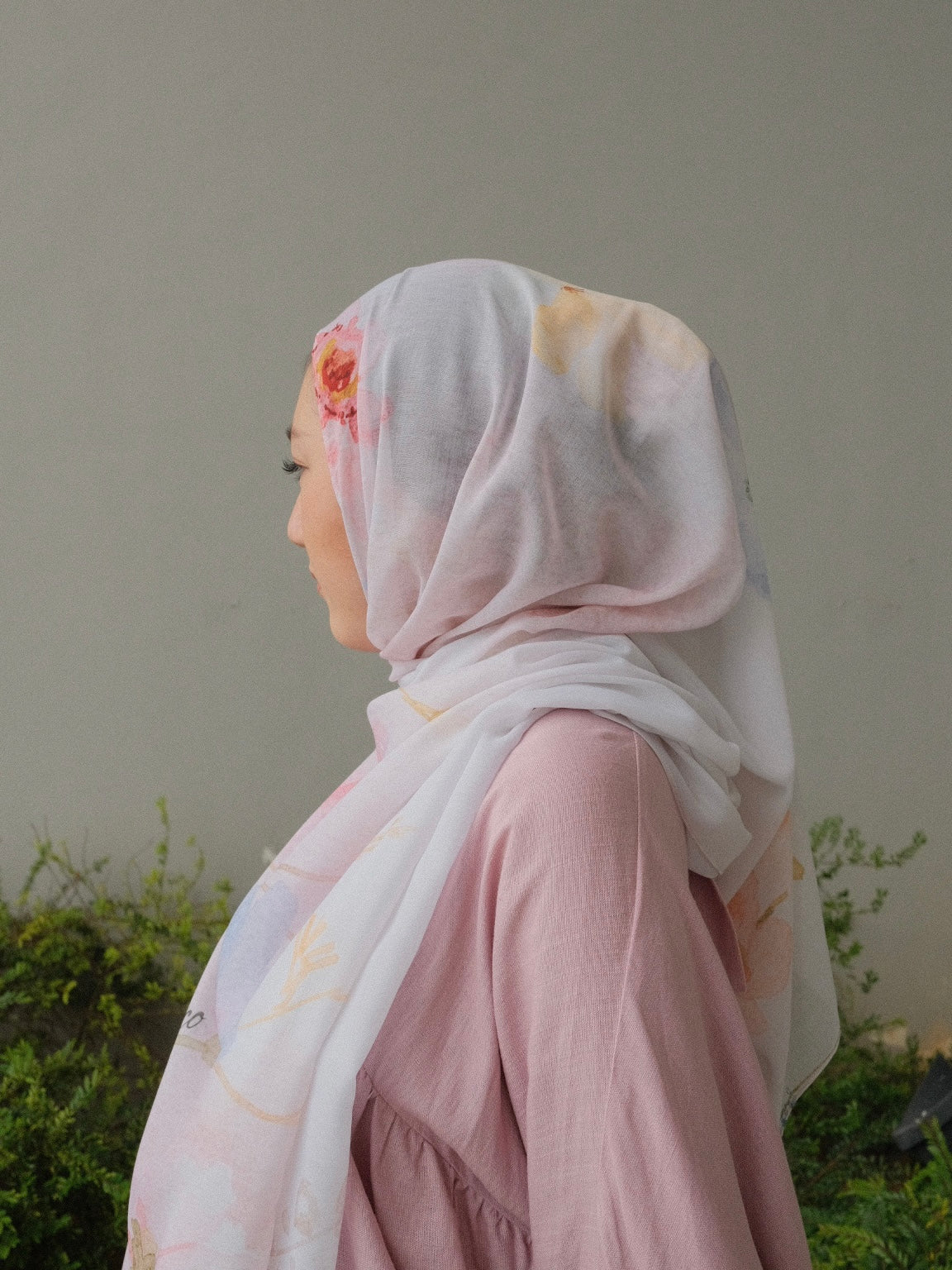 Pink Garden Shawl - Premium Cotton Voile