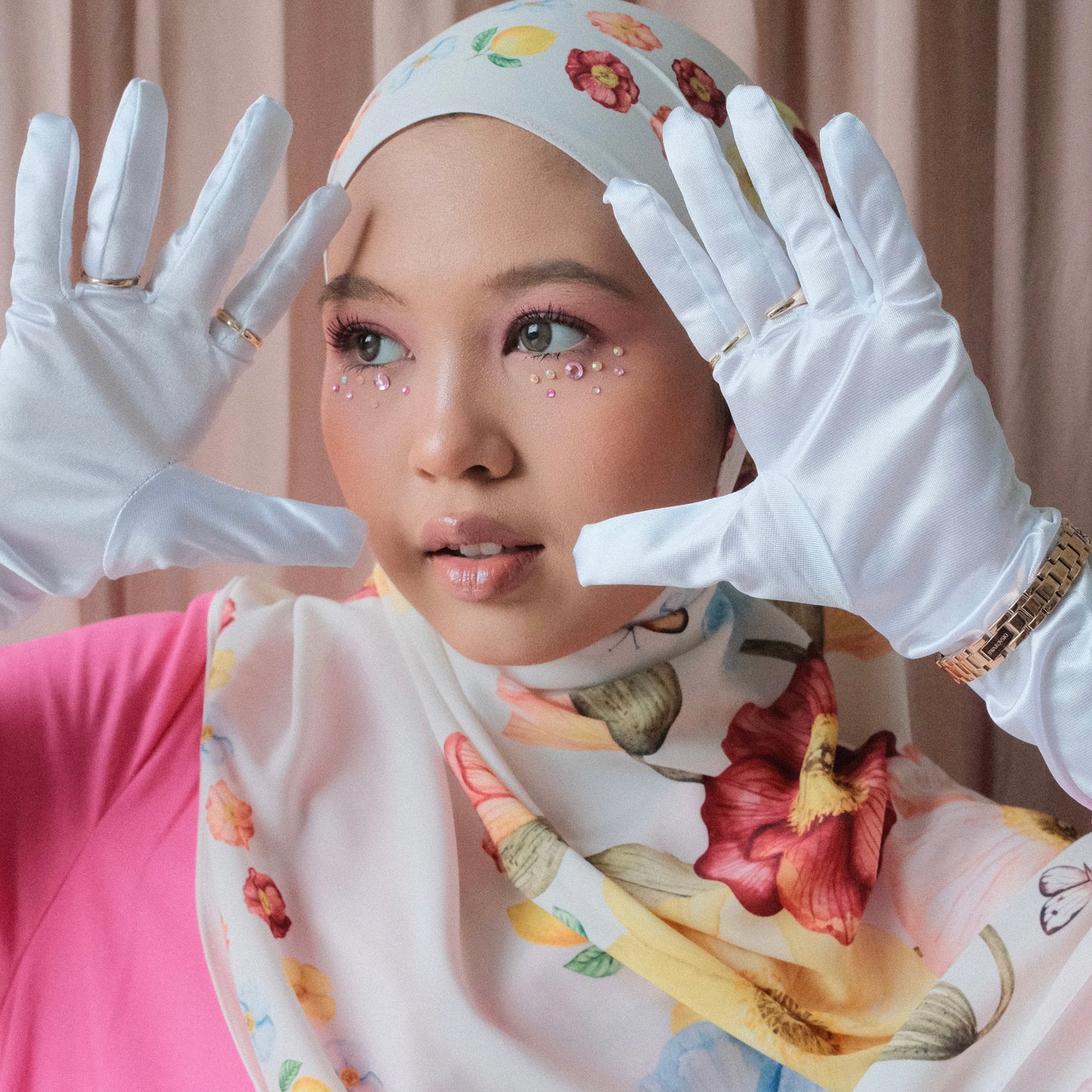 Summer Bloom - Poppy Diamond Chiffon