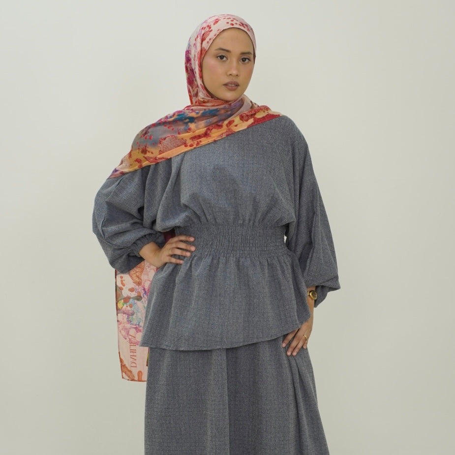 Rumi Skirt Set in Dusty Navy