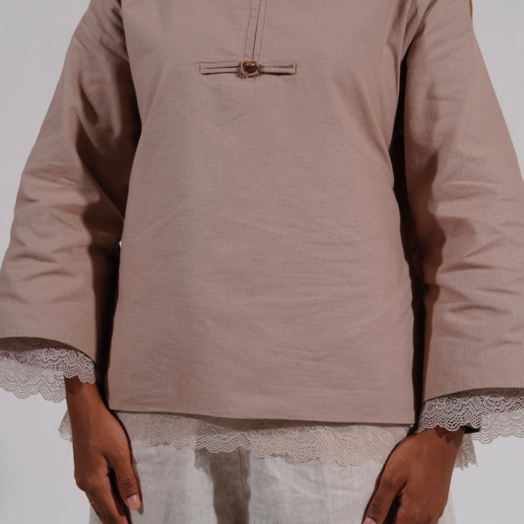 Élan linen blouse in Taupe