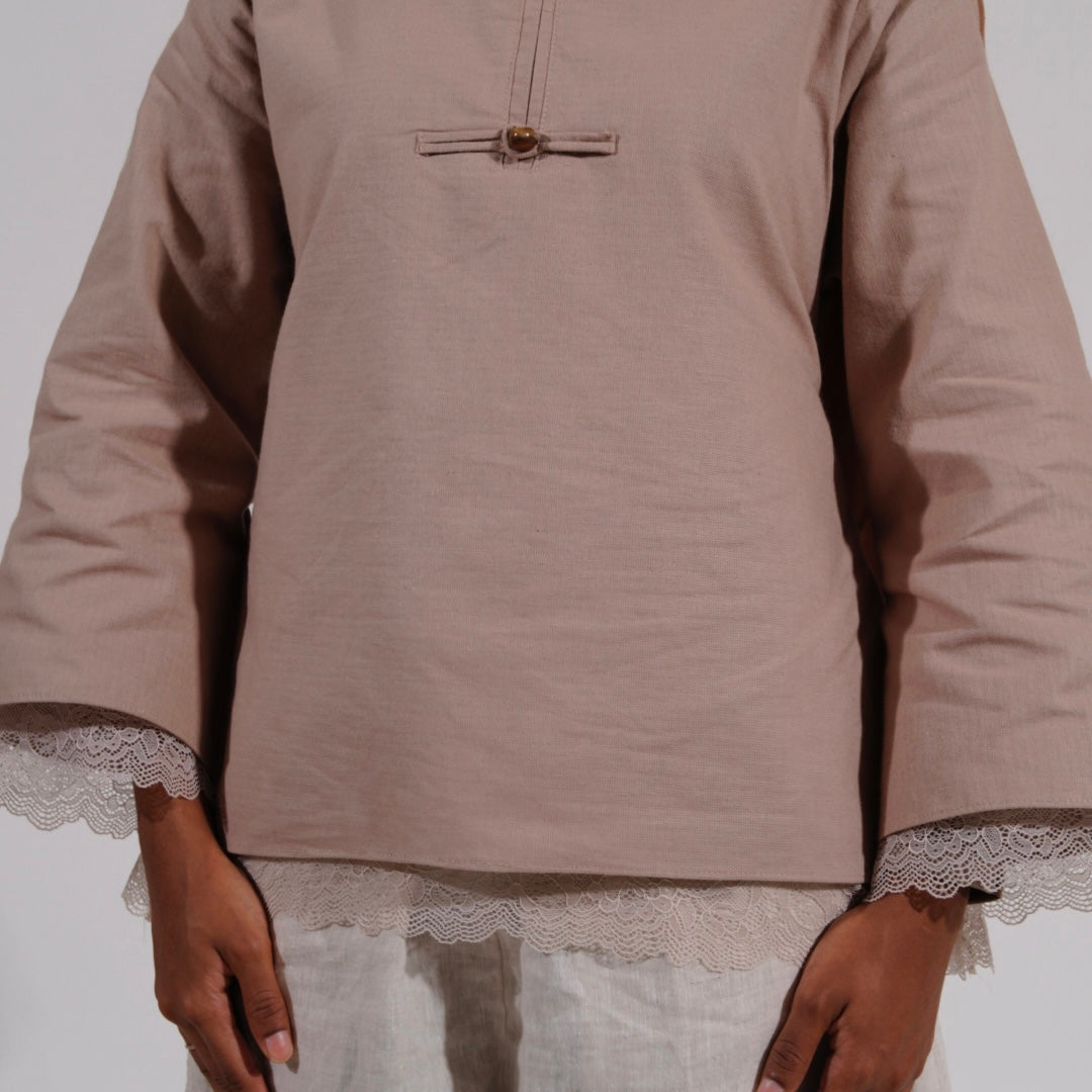 Élan linen blouse in Taupe