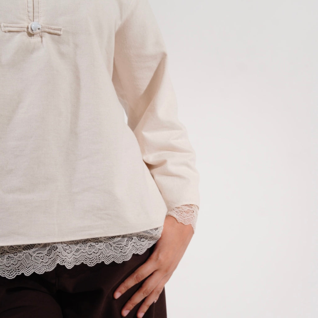 Élan linen blouse in Cream