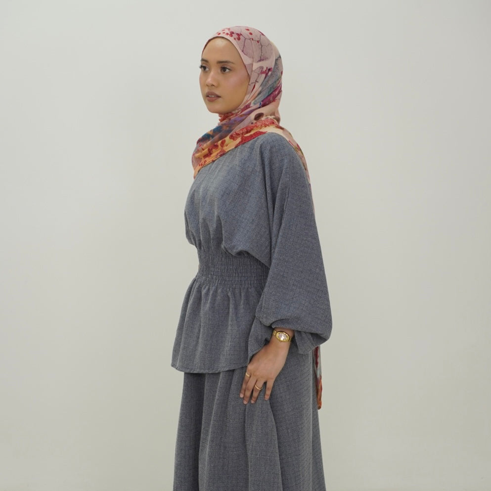 Rumi Skirt Set in Dusty Navy