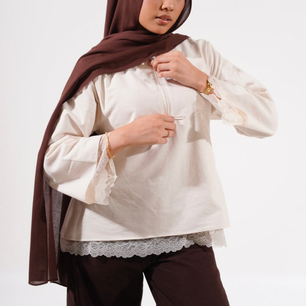 Élan linen blouse in Cream