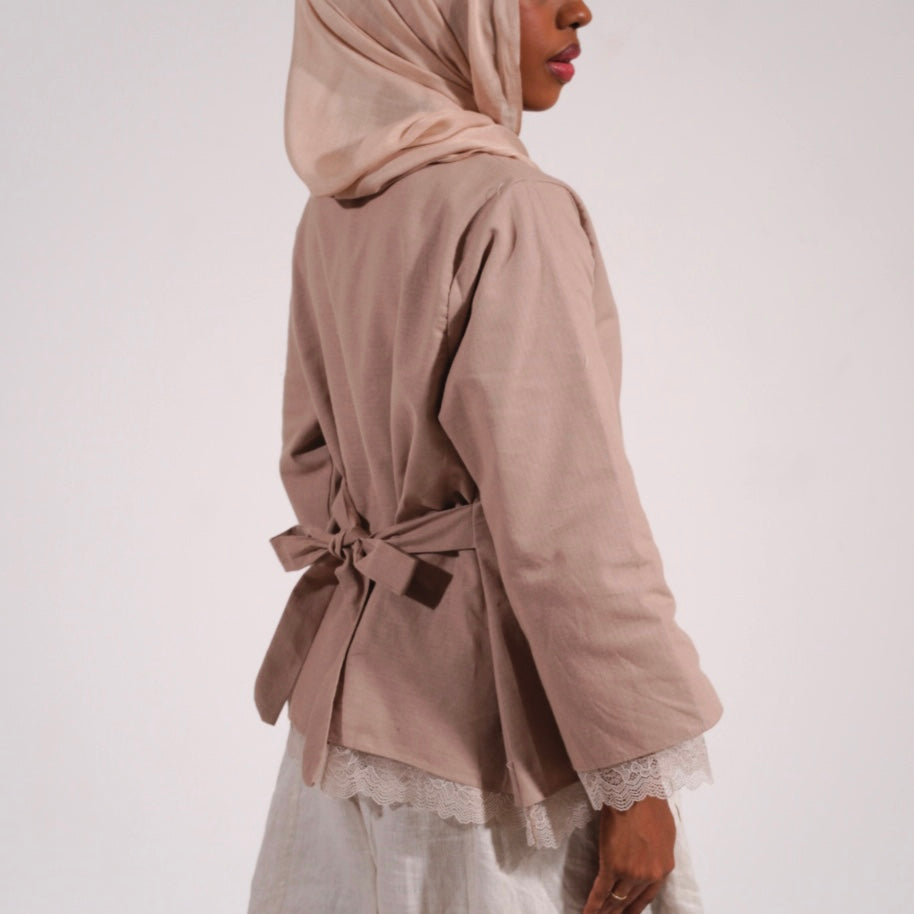 Élan linen blouse in Taupe