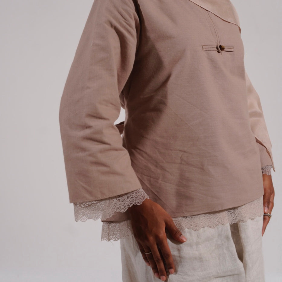 Élan linen blouse in Taupe